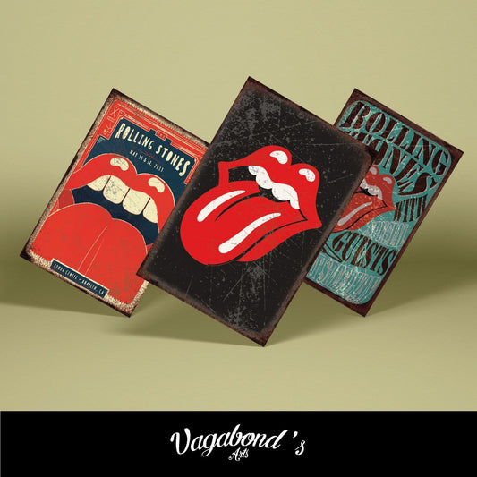 Rolling Stones Vintage Aluminum Sign Collection – Set of 3